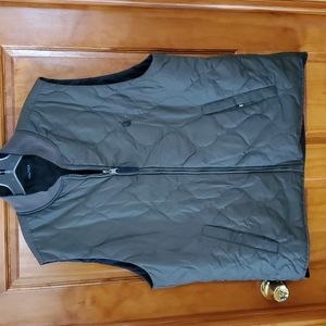 Nautical Reversible quilted Vest Sz XL Khaki Green/Black